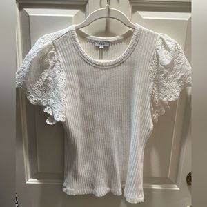 RAILS medium white puff sleeve top